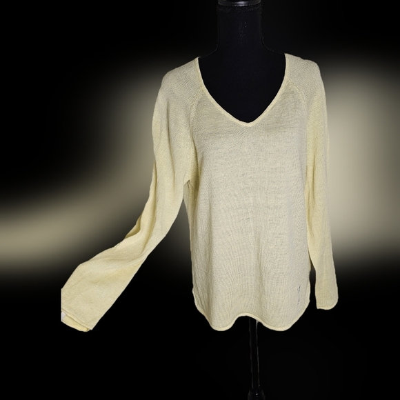 Eileen Fisher Linen V-neck Sweater Size Large - Picture 1 of 14